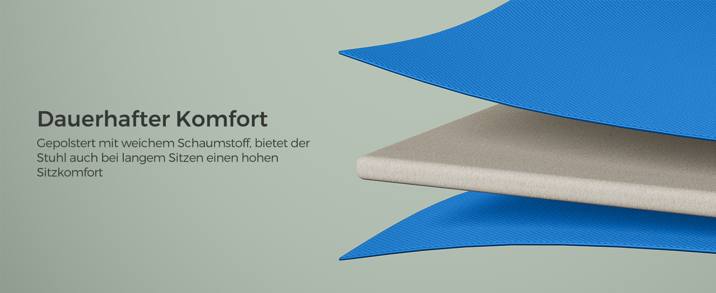 Крісло для кемпінгу SONGMICS, складане, з м'яким сидінням, 250 кг, блакитне та чорне