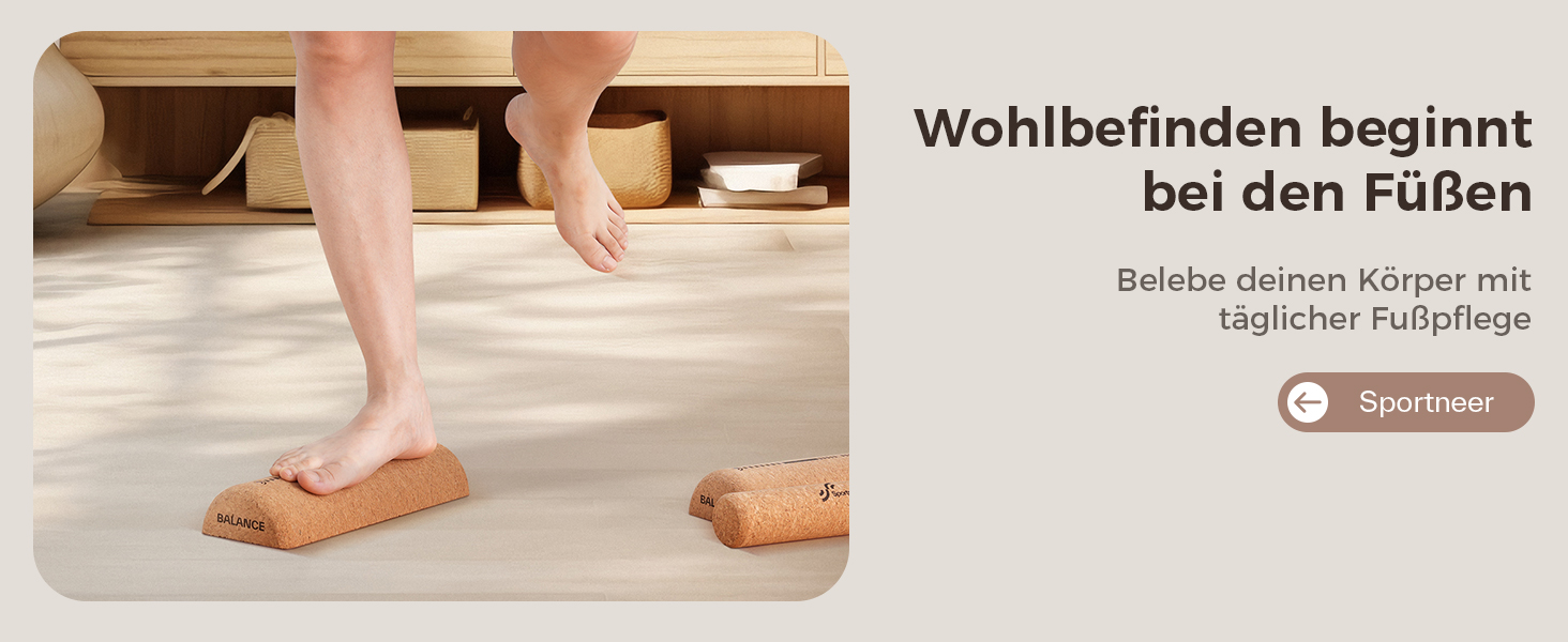 Набір балансувальних дощок Sportneer з натурального корку з сумкою – тренажер для ніг та балансу, для полегшення болю в ногах, тренування склепіння стопи, покращення балансу та стабільності, зміцнення гомілковостопного суглоба