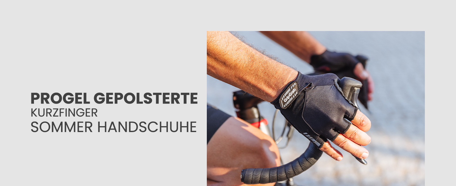 Велосипедні рукавички GripGrab ProGel 4mm DoctorGel, чорні, літні, напівпальцеві