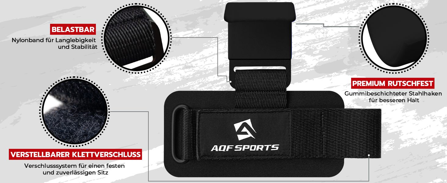 Набори гачків для важкої атлетики AQF – нековзкі ручки з гумовим покриттям, 8 мм неопренова подушка – гачки для підйому штанги для чоловіків та жінок (пара), ідеальні для підйому ваги та силових видів спорту, синій