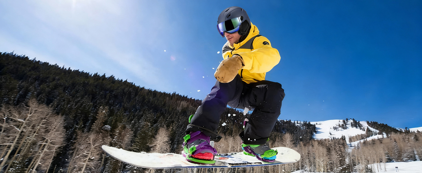 Шолом для лиж та сноуборду з маскою UV400, білий, унісекс, M