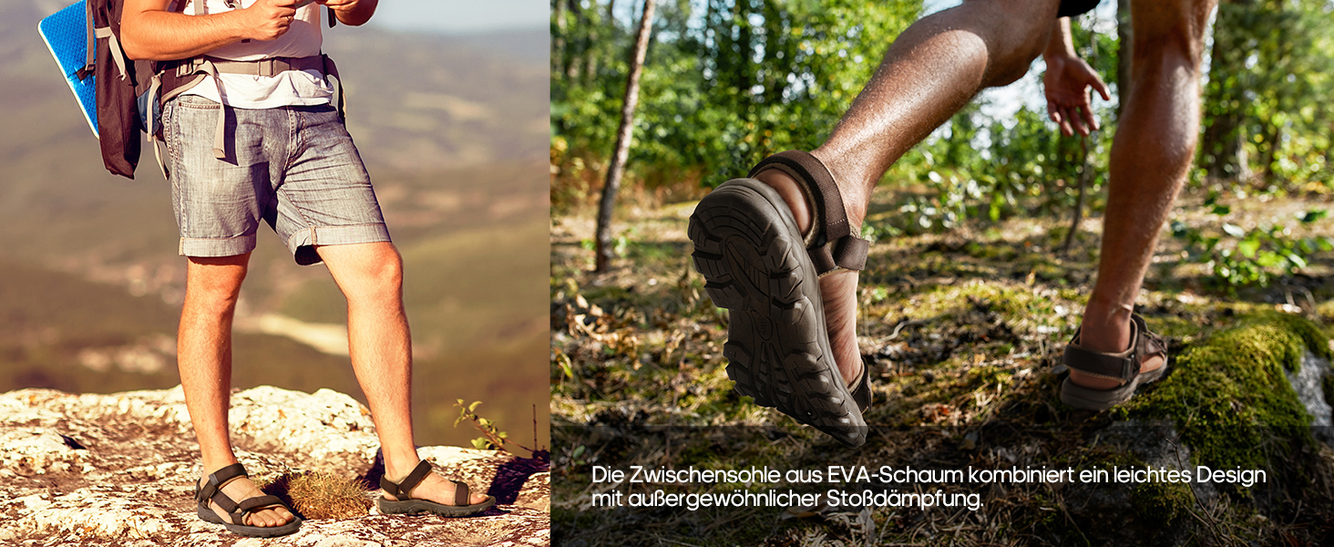 Чоловічі літні сандалії NORTIV 8 для туризму та спорту, Outdoor, пляжні сандалії, чорний колір, 45 EU