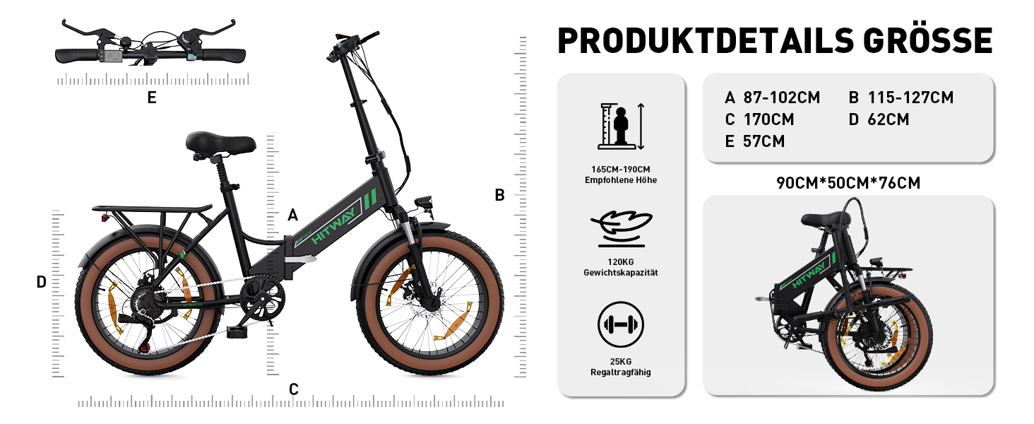 Електровелосипед HITWAY 20 4.0 Fat Tire, складаний, 48V 10.4Ah, 7 швидкостей