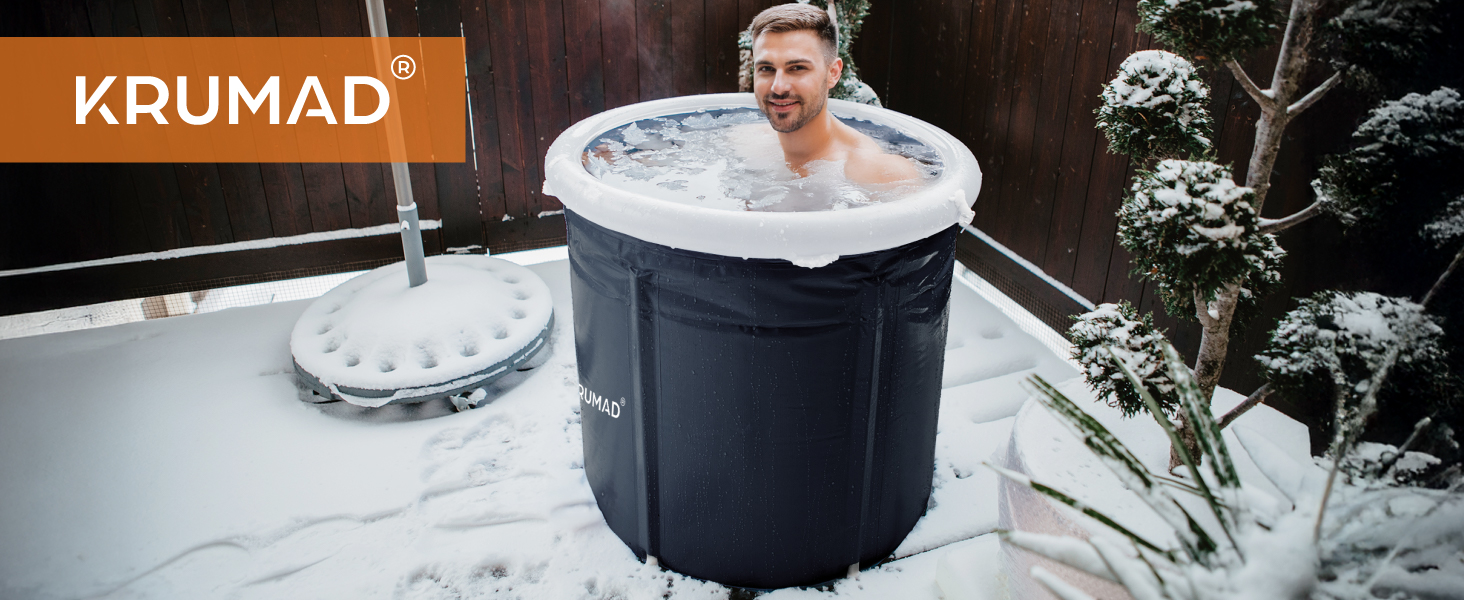 Естонна 320 L – Складана ванна для дорослих, для відпочинку та холодотерапії з насосом, кришкою, клапаном та підтримуючі трубки – Міцна ванна з ПВХ