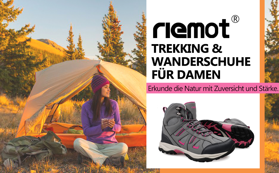 Жіночі трекінгові черевики для хайкінгу та туризму. Зручні, з антиковзкою підошвою. Кольори: рожевий, сірий. Розмір 36 EU