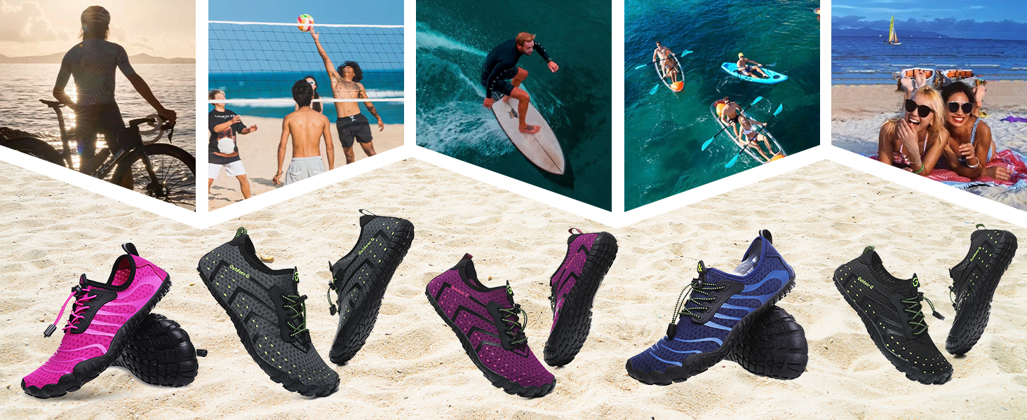 Шкарпетки для плавання та водних видів спорту: чоловічі та жіночі шкарпетки для пляжу, басейну та моря. Швидка сушка, дренажні отвори, унісекс, розміри 36-46 EU, колір блакитний