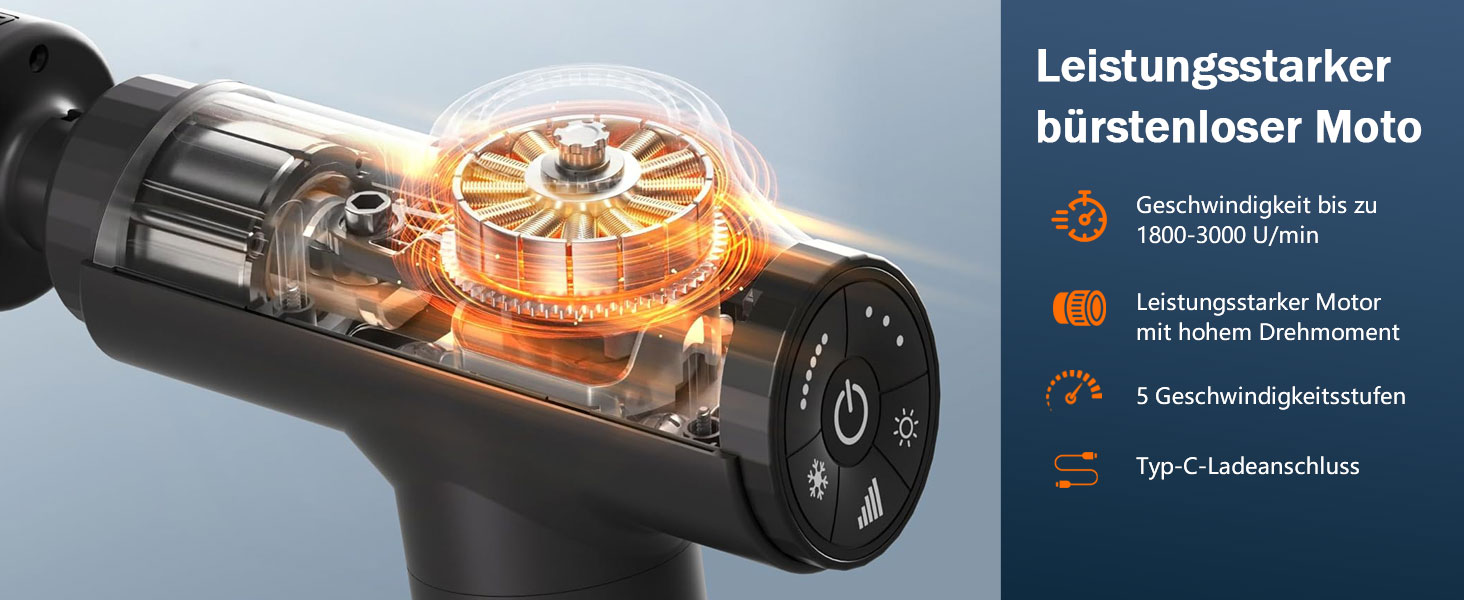 Електрична масажна пістолета з підігрівом та охолодженням для глибокого масажу м'язів