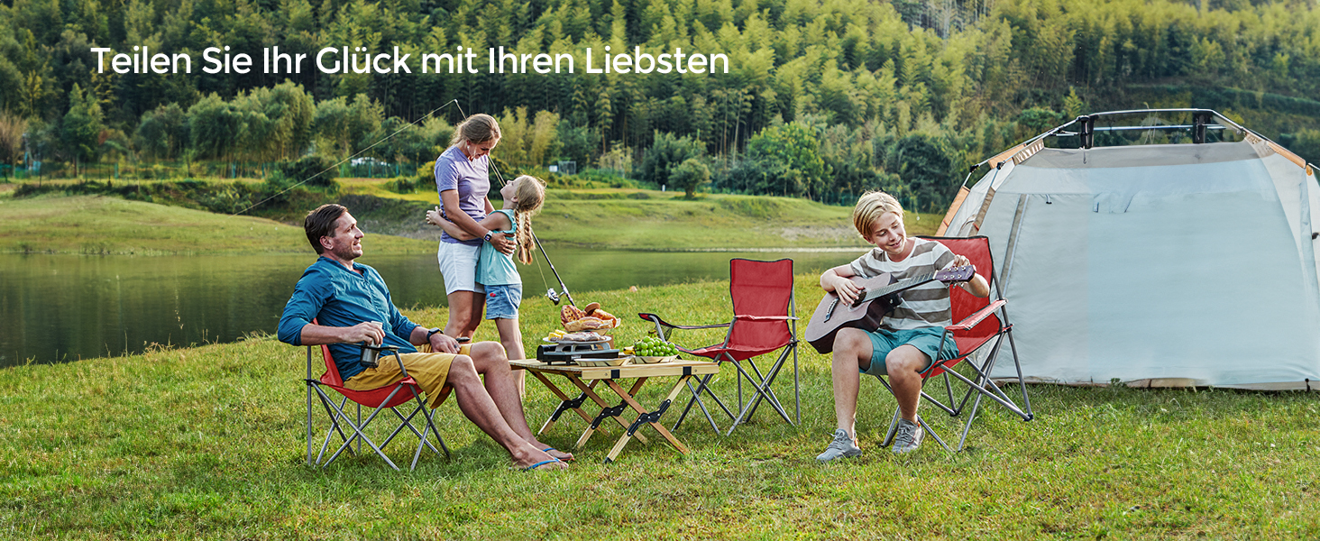 SONGMICS Крісла для кемпінгу, складні, вуличні, зручні, з підлокітниками та тримачем для напоїв, стабільний каркас, вантажопідйомність 120 кг, 2 шт (Червоний)