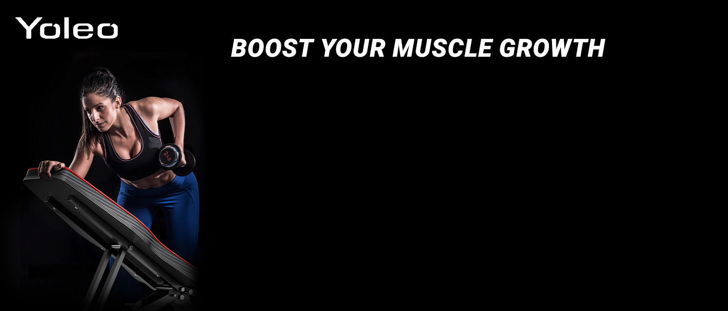 Лежанка для тренажерів YOLEO, професійна, регулюється, до 1000 кг, зі спинкою, що регулюється, для дому
