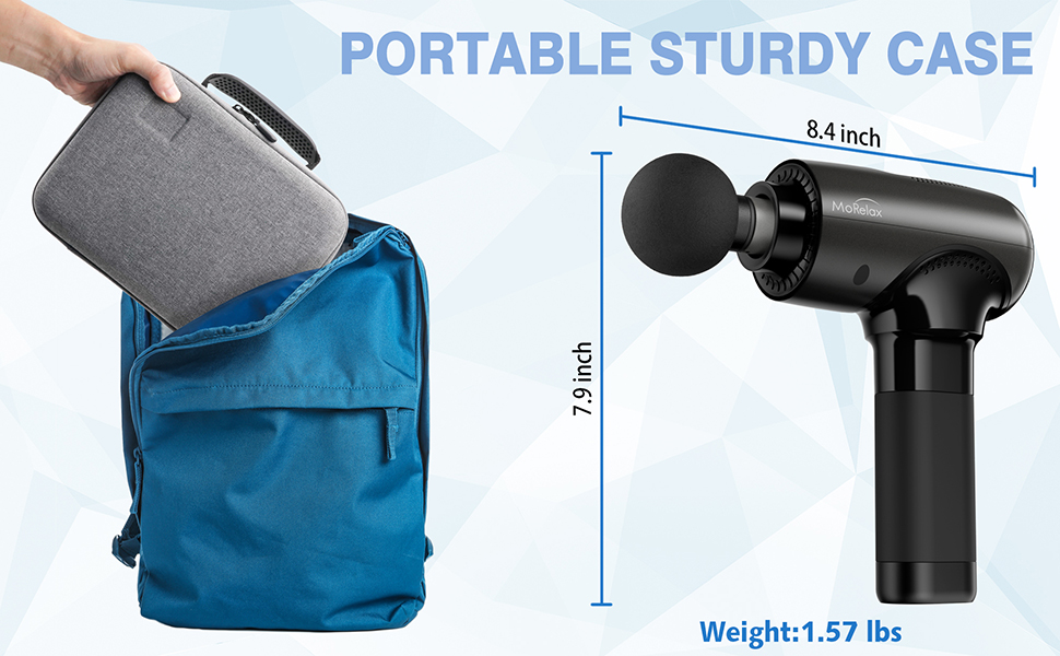 Масажер для м'язів, пістолет для масажу з акумулятором 2500mAh та USB-C, чорний