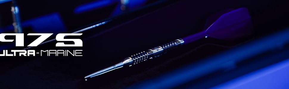 Дротики Target 975 Ultra Marine 97,5% вольфраму Swiss Point з металевим наконечником та K-Flex