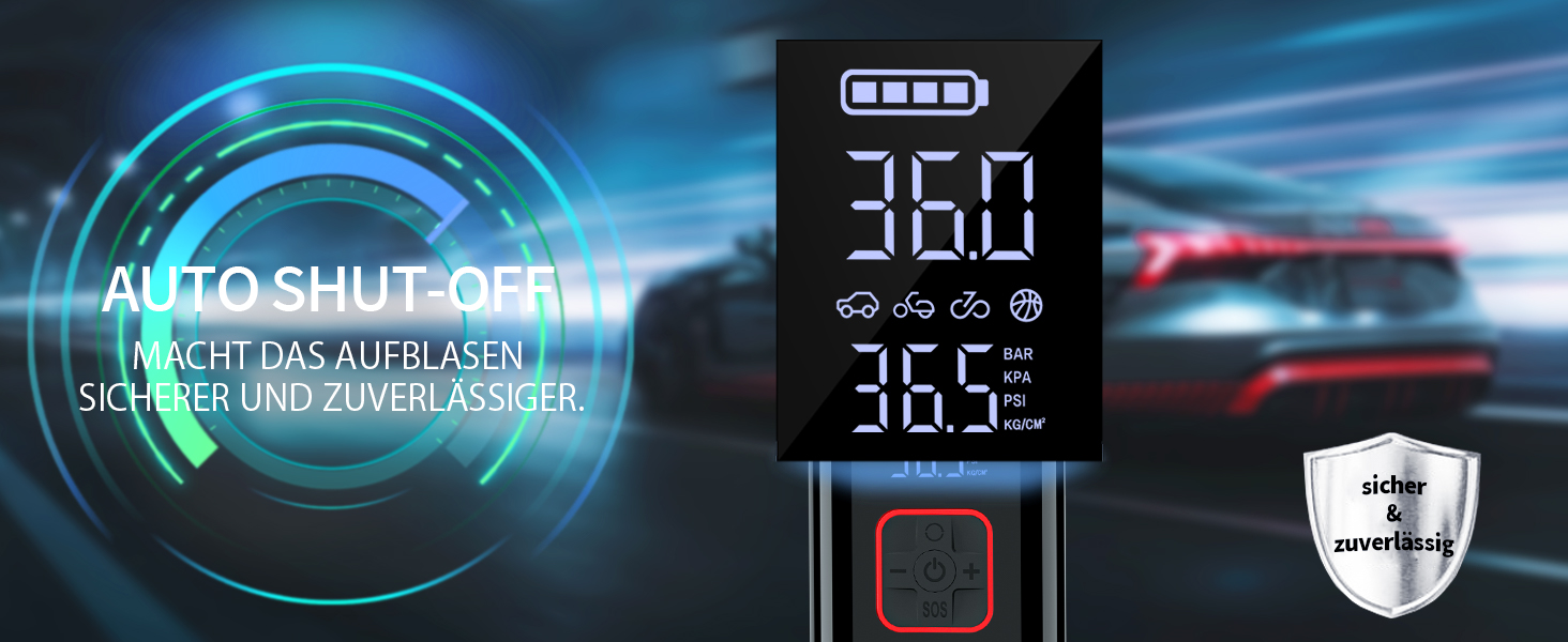 Електричний компресор TEMOLA 12V з LED, манометр 150 PSI, портативний акумуляторний насос-автомат для авто, велосипедів, мотоциклів і м'ячів