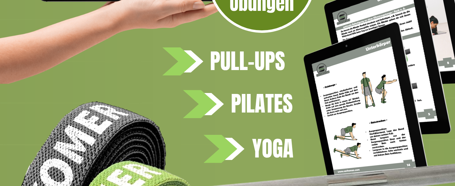 Набір фітнес-гумок Sarkomer Pilates 3 шт. з бавовни | Фітнес-гумки | Терапевтичні гумки для вправ | Гумки для підтягувань