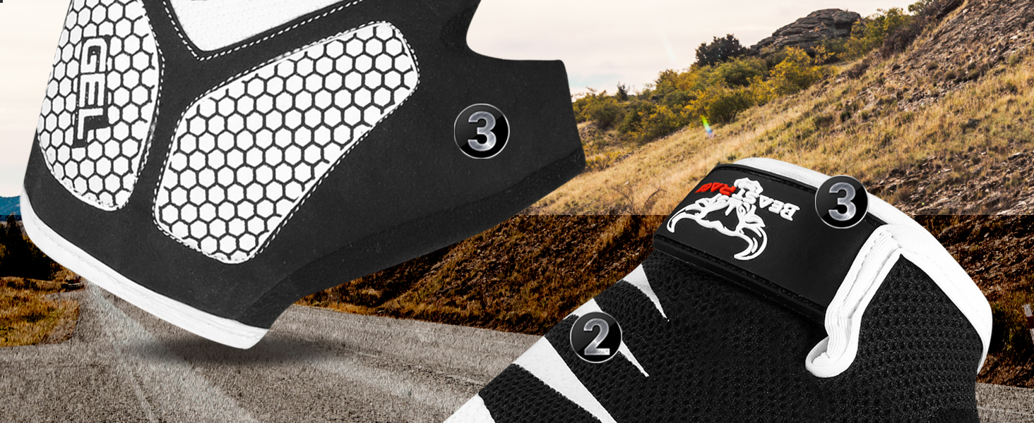 BEAST RAGE Fingerless Fahrradhandschuhe: Гелеві, антиковзні, для MTB, тренувань, сірі (L)