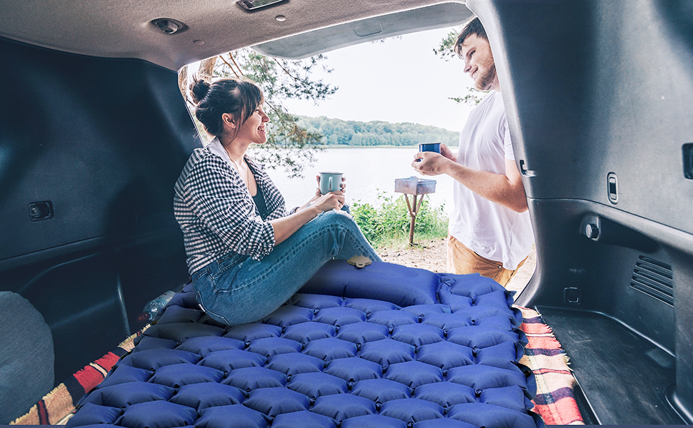 Надувна ізольована матрац Zodight Isomatte Outdoor для кемпінгу та відпочинку на природі, 200 см, блакитний