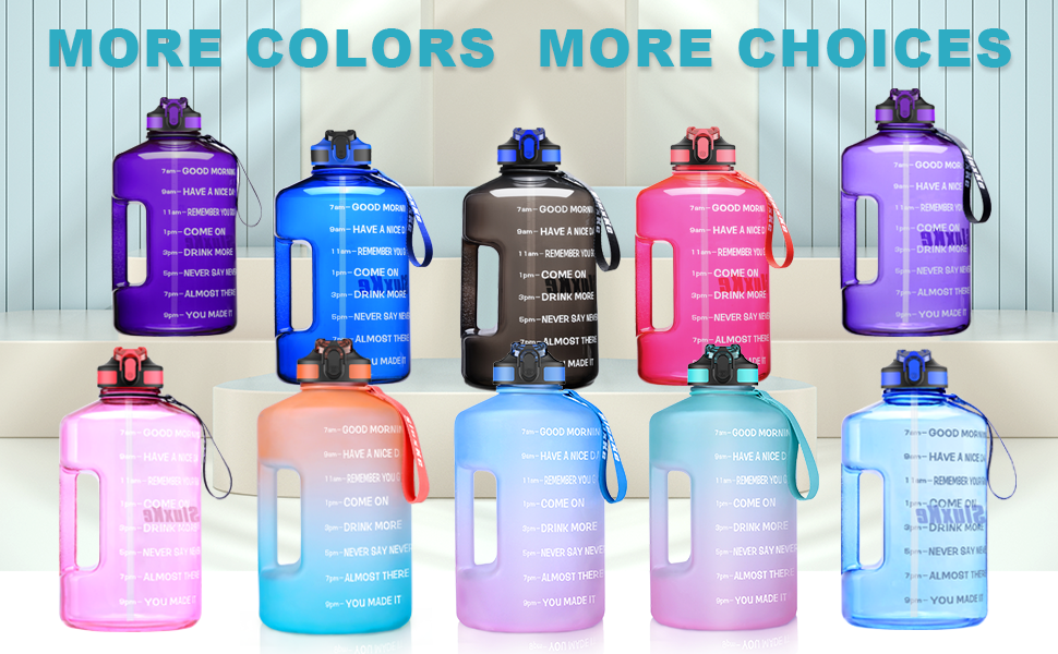 Спортивна пляшка для води SLUXKE 2.2 л / 3.78 л (1 галон) - BPA Free, витокозахисна, для фітнесу, спортзалу