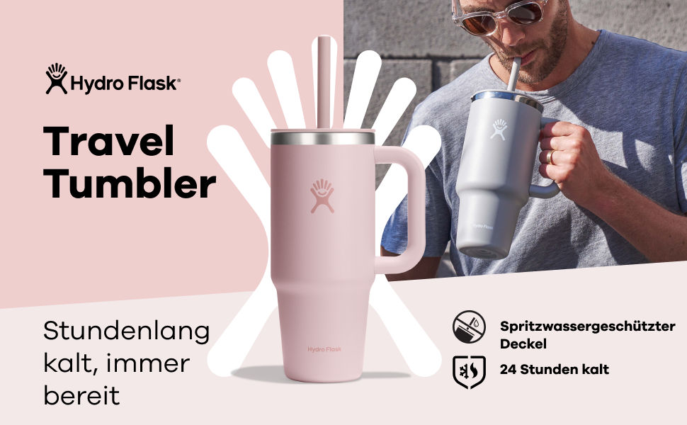 Термочашка HYDRO FLASK 1180 мл з кришкою та трубочкою, нержавіюча сталь, вакуумна ізоляція, захист від розливу, Surf