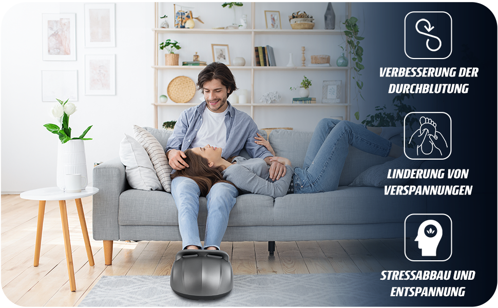 Масажер для ніг з 9 рівнями інтенсивності, підходить для розміру ноги до 44, 5 програм, 3 рівні вібрації та компресія, з пультом дистанційного керування, функція підігріву до 40°C, знімні вкладиші