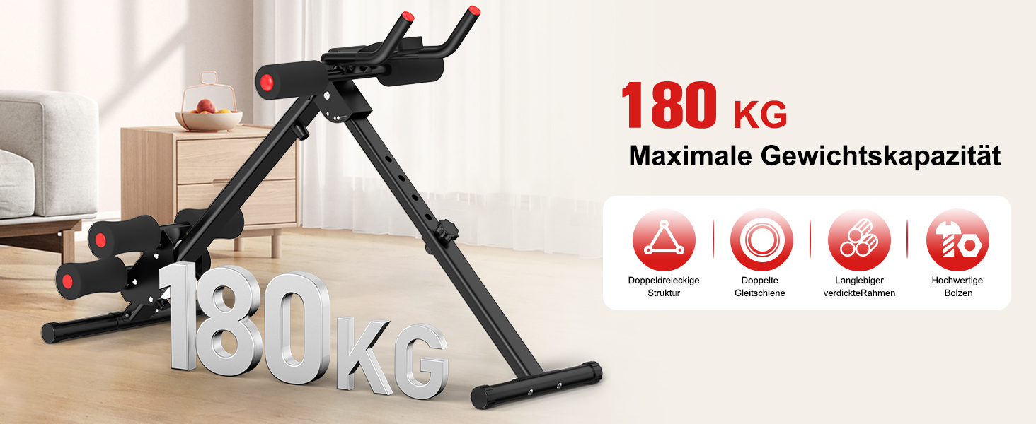 Тренування пресу RELIFE: компактний складаний тренажер для дому. AB-тренажер для ефективних вправ на прес, чорний