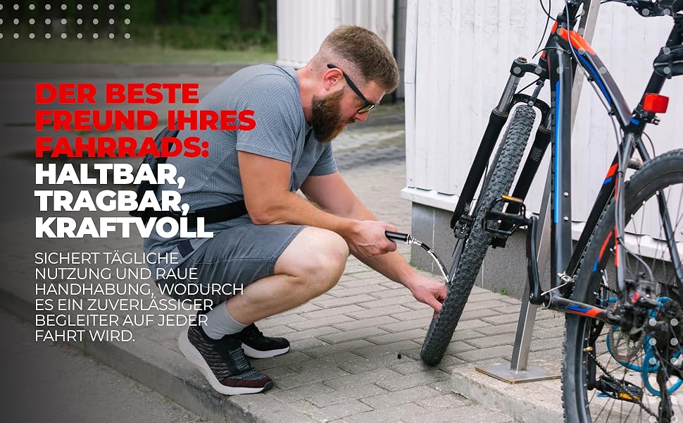 Міні-насос для велосипеда PRO BIKE TOOL з манометром - для Presta та Schrader клапанів, тиск до 6.9 Bar, легкий, з індикатором тиску, для шосейних та гірських велосипедів, титан, 22.8 x 7 x 3 см