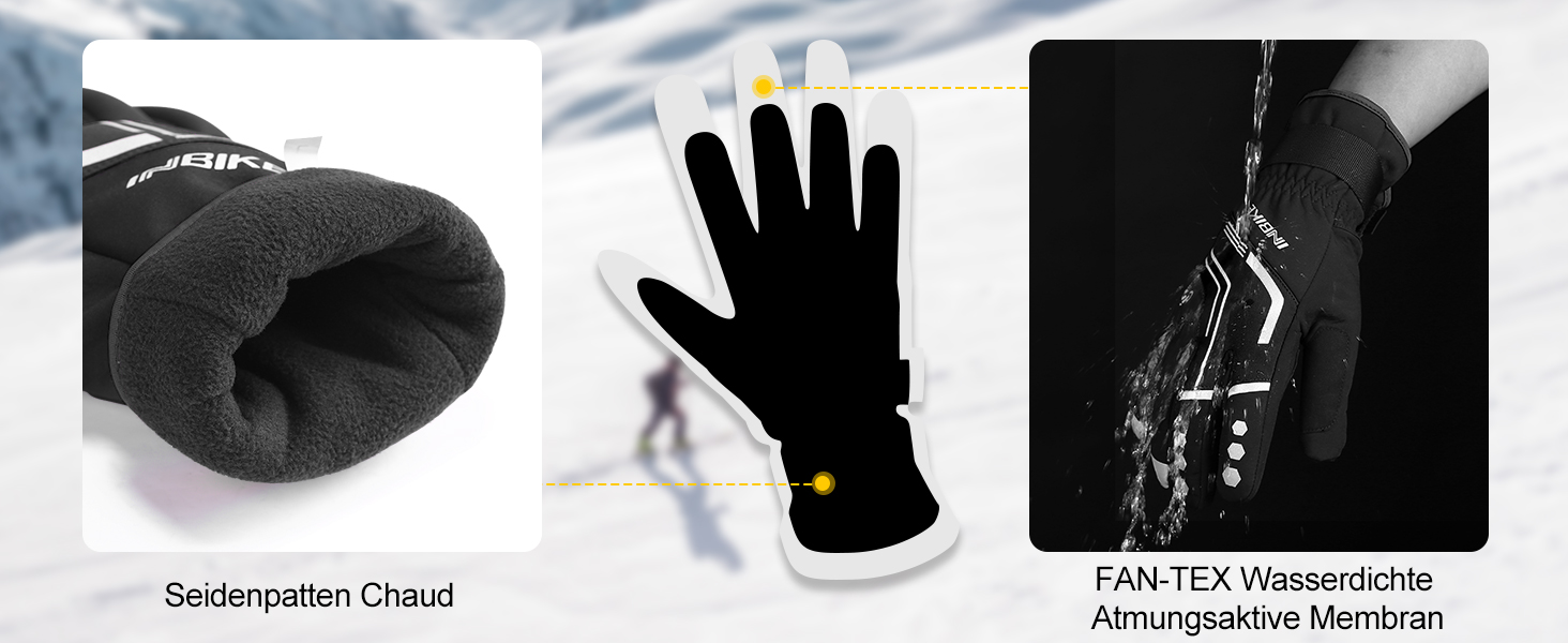 Зимові рукавички INBIKE з Thinsulate, Winddicht, сенсорний екран, для велоспорту, катання на лижах та сноуборді, IF966, Зелений, M