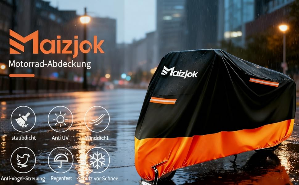 Захисний чохол для мотоцикла Maizjok Outdoor - водонепроникний, 210D, XXL (275x105x125 см)