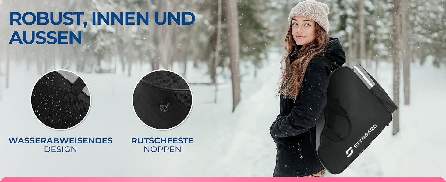 Сумка для ковзанів STYNGARD Montreal: для фігурного катання та інлайнів, чорно-біла, міцна