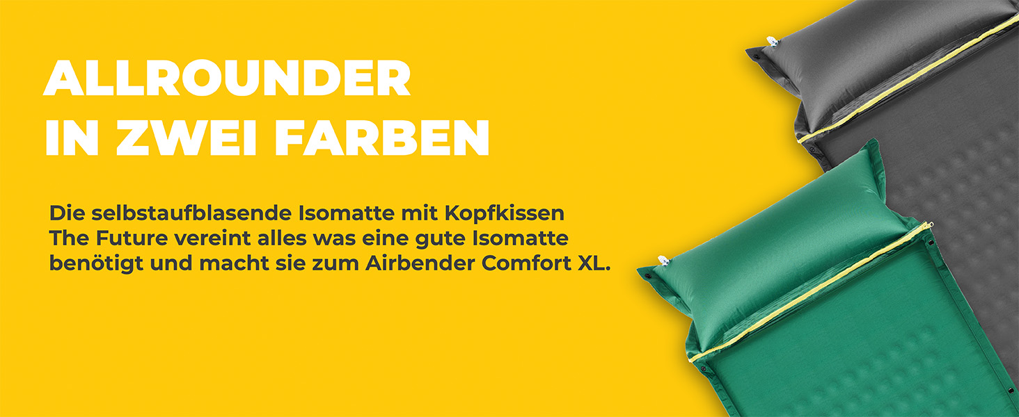 Isomatte самонадувна The Future Air Bender Comfort, 5 см, сіра, для кемпінгу та відпочинку на природі