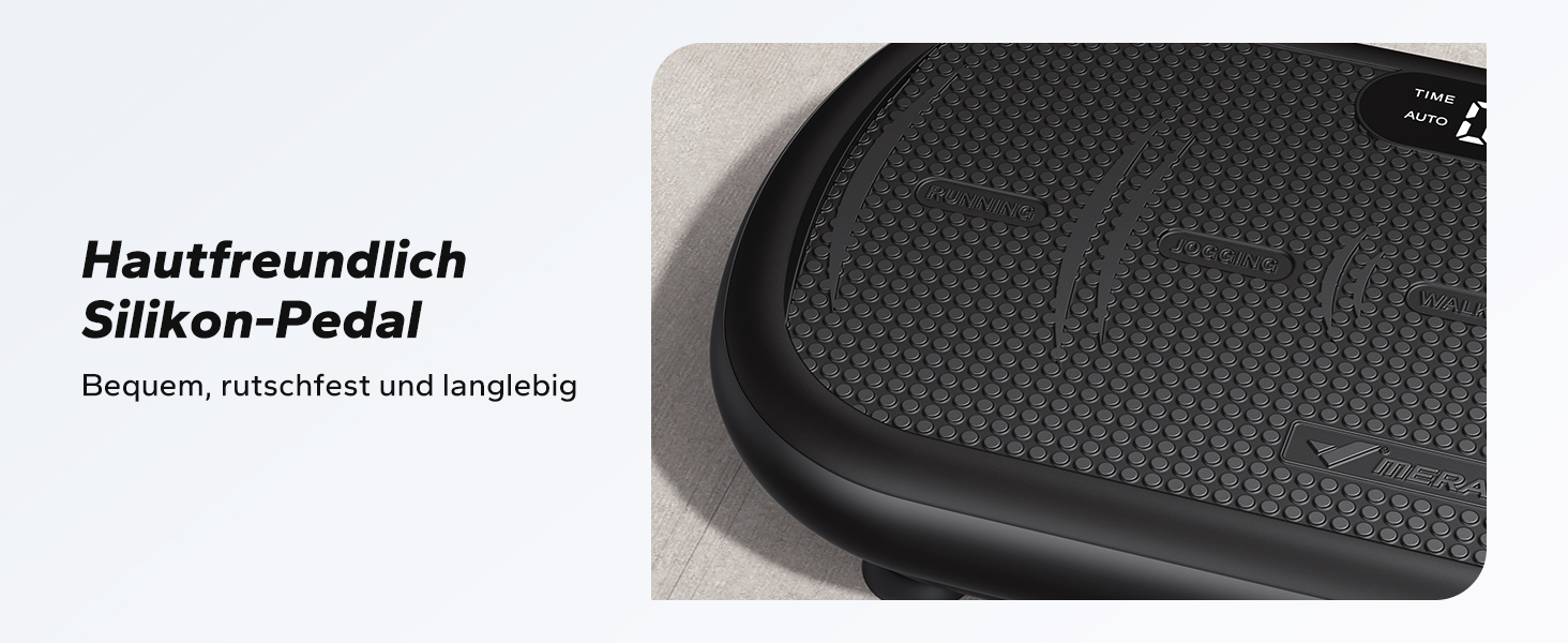 Вібраційна платформа MERACH для фітнесу та схуднення, 13 мм амплітуда, 200 кг, Bluetooth, чорна