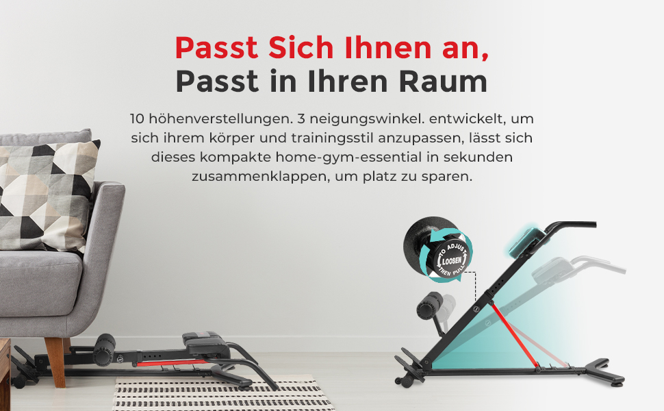 Roman Chair Sunny Health & Fitness: Складний тренажер для пресу та спини, регульований нахил, для дому