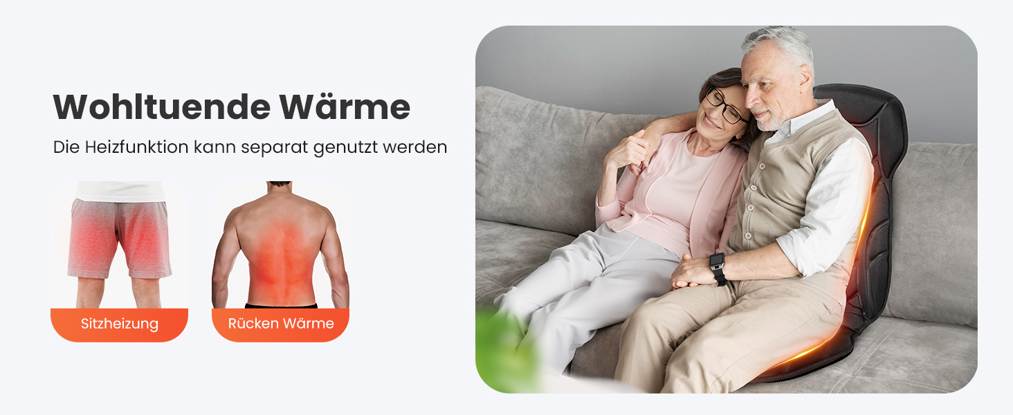 Масажне сидіння Comfier з підігрівом та вібрацією для спини та шиї. Крісло для релаксації, масажер для дому та офісу. Подарунок для жінок, чорний