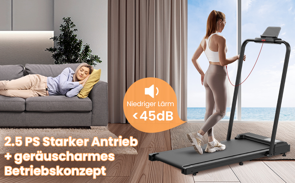 Біговий доріжка для дому складний 2 в 1, Walking Pad з регульованим столом, 1-10 км/год, LED-дисплеєм, пульт дистанційного керування, 2.5 PS, 120 кг, з підлокітниками