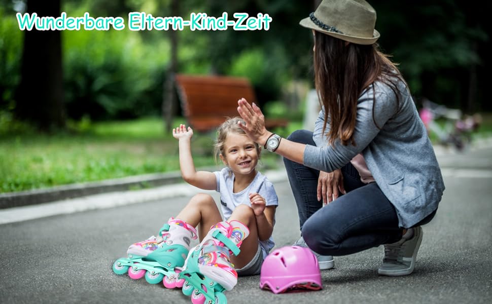 Інлайнерочки Єдиноріг для дівчаток, дитячі ролики, розмір регулюється, світлові колеса, рожево-фіолетовий колір, для початківців