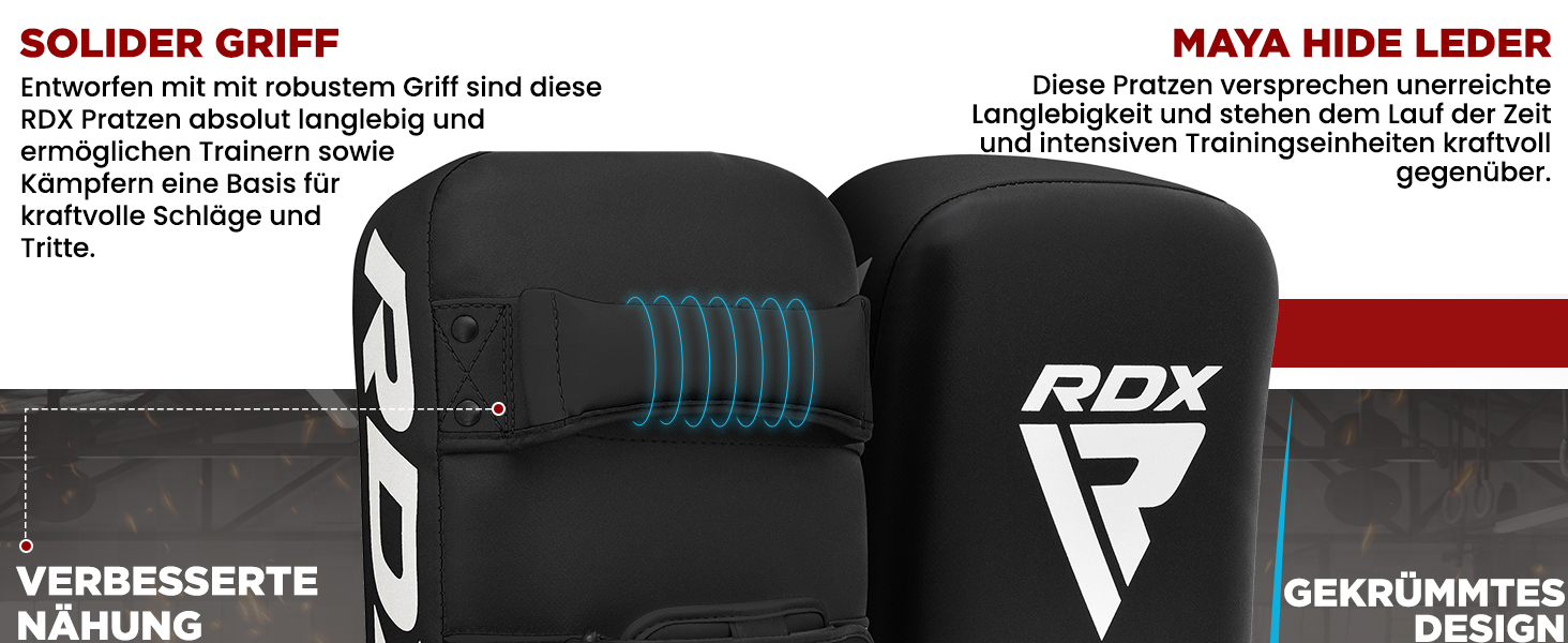 Шлагбафер RDX для бойових мистецтв, вигнутий захист для ударів ногами, кикбоксинг, муай-тай, шкіряне боксерське подушечка RDX, MMA, тайські подушечки, боксерські подушечки (1 шт.), універсальний розмір, червоний