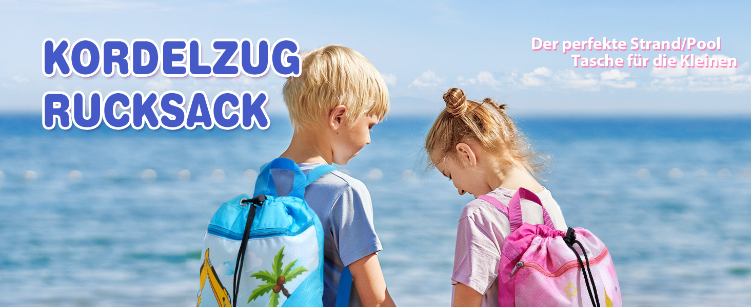 Спортивна сумка WAWSAM для гімнастики з шнурком, 38 x 45 см. Дитяча водонепроникна сумка для плавання, пляжу, покупок (Єдиноріг A002)