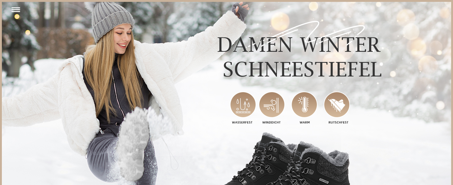 Жіночі зимові черевики, зимові чоботи, черевики для трекінгу, черевики для снігу, світло-бежевий, 36-41, EU 39