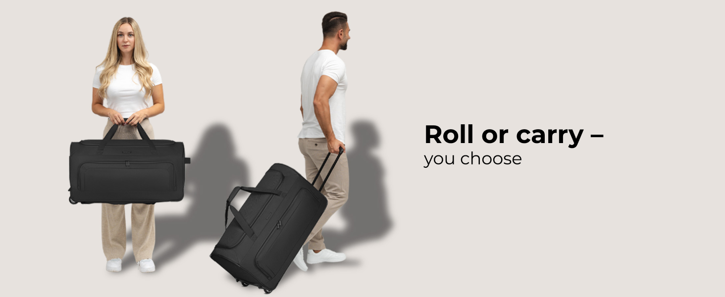 Велика дорожня сумка на колесах XXL 91 см, 128 л для чоловіків і жінок, Duffle Essentials