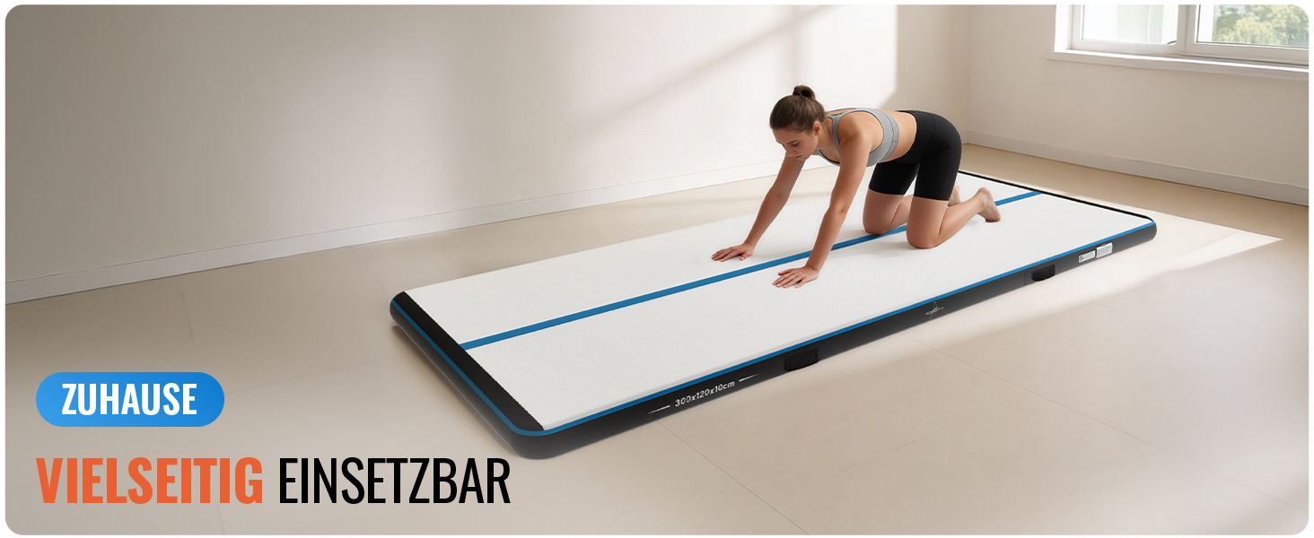 Airtrack мат для гімнастики надувний 3/4/5м, 120см, 10/20см, з електронасосом, ремонтним набором та сумкою 400x120x20см