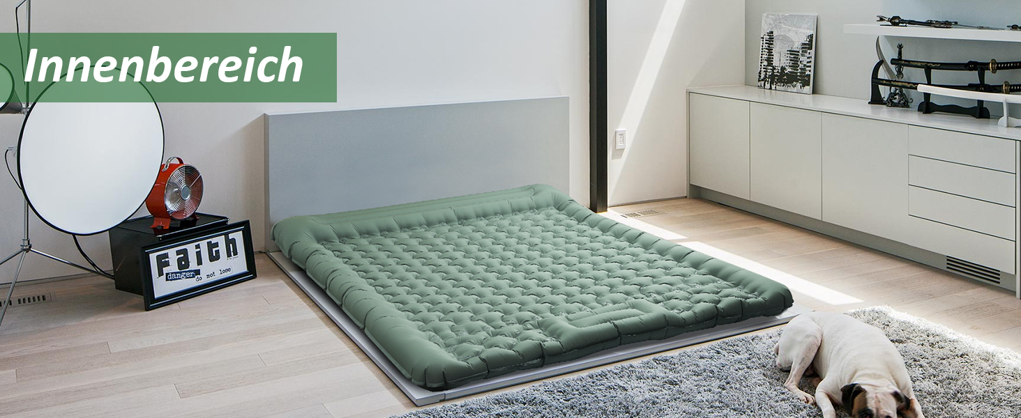 Кемпінговий килимок Jaztral самонадувний, 12 см, для відпочинку на природі, 137x200 см (подвійний).