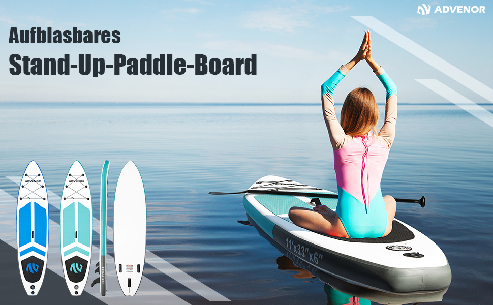 Надувний SUP-борд ADVENOR з аксесуарами: весло, рюкзак, насос, лінія, сумка, ремкомплект (зелений)