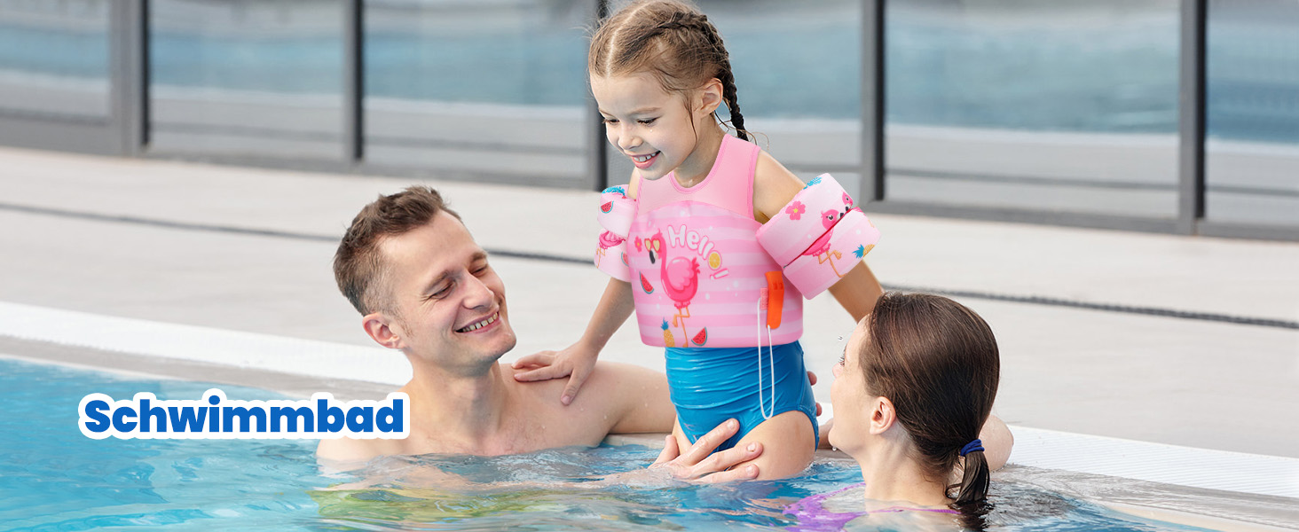 Надувні рукавики для плавання HeySplash для дітей 14-30 кг, рожеві, з пищалкою