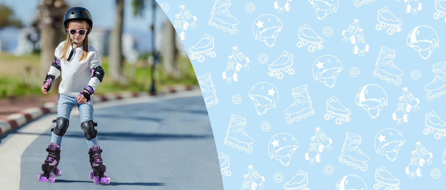 Роликові ковзани Nattork для дітей та дорослих, 4 розміри, регульовані, турквіс, X-Large (EU 37-40/240-260)