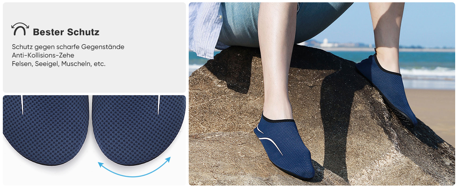 Шкарпетки для плавання та водних видів спорту для жінок та чоловіків. Швидковисихаючі шкарпетки для пляжу, басейну, йоги, серфінгу. Розміри 35-47 EU, блакитні.