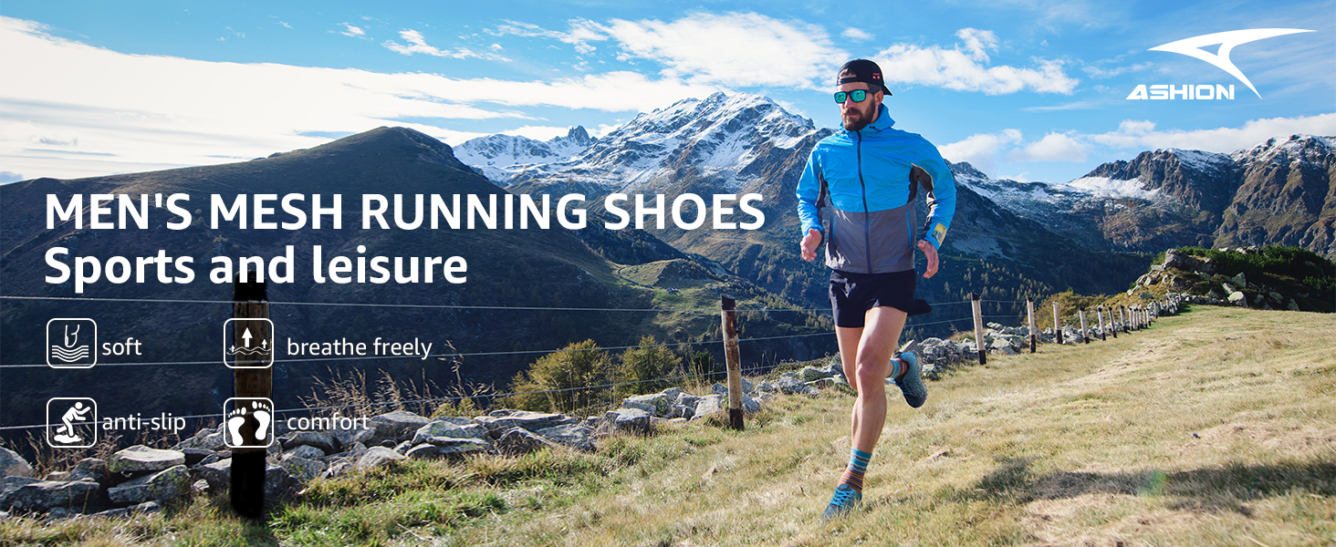 Чоловічі кросівки ASHION: дихаючі, легкі, для бігу та повсякденного носіння, розмір 43 EU, блакитні