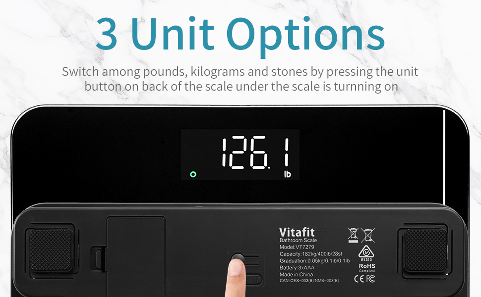 Ваги Vitafit для людей: цифрові, точні, до 182 кг, чорні