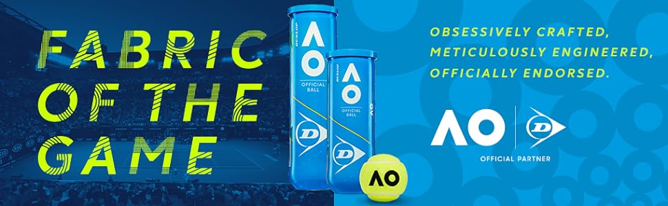 Тенісний м'яч Dunlop Australian Open - для ґрунту, хардового корту та трави (3 м'ячі)