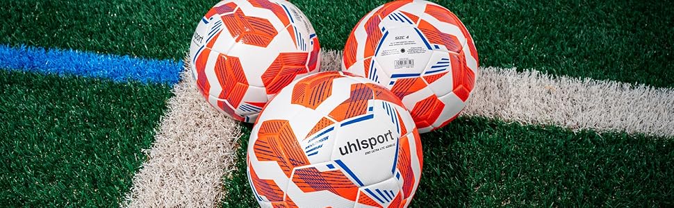 М'яч для футболу Uhlsport 290 Ultra Lite Addglue Junior - для дітей до 10 років, оранжевий/темно-синій/сріблястий