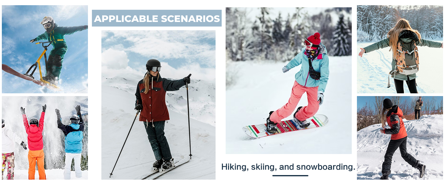 Жіночий комплект гірськолижний (куртка та штани) ALSOGO, чорний, 2XL, водонепроникність 10.000 мм, тепла зимова куртка з капюшоном, для катання на лижах та сноуборді