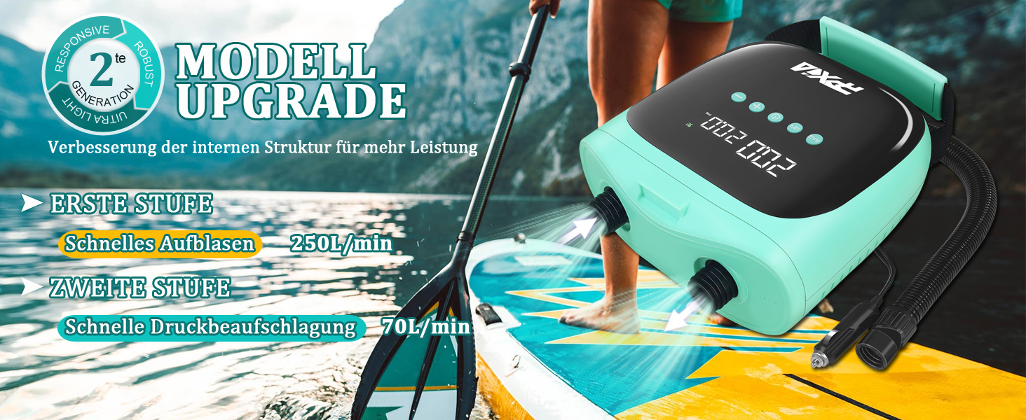 Електрична SUP-насос PPXIA 20PSI: для SUP-дошок, каяків, наметів, матраців