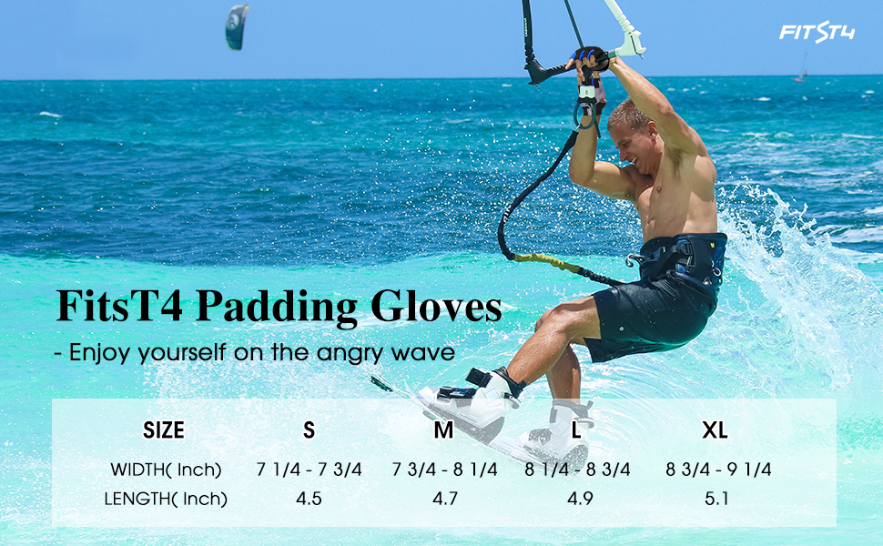 Спортивні рукавички FitsT4 для серфінгу та водних видів спорту, 3/4 пальці, чорний (M)